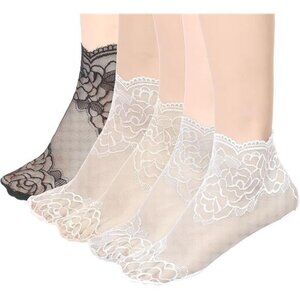 12 Pairs Lace Socks Women, Cute Mesh Sheer Ankle Socks, Mesh Thin Summer Ruffle
